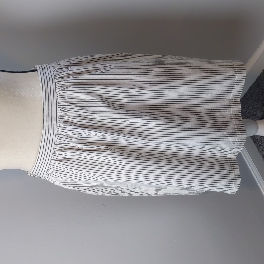 🆕 Lacoste  Cotton Stripe Skirt / Blanc / Noir / Size 36